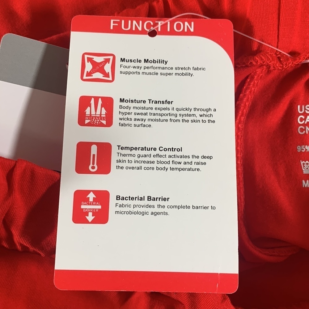 Yoga Running Workout Shorts Tankoo Athletic Elastic Waist Red - Women's size M - Picture 7 of 7